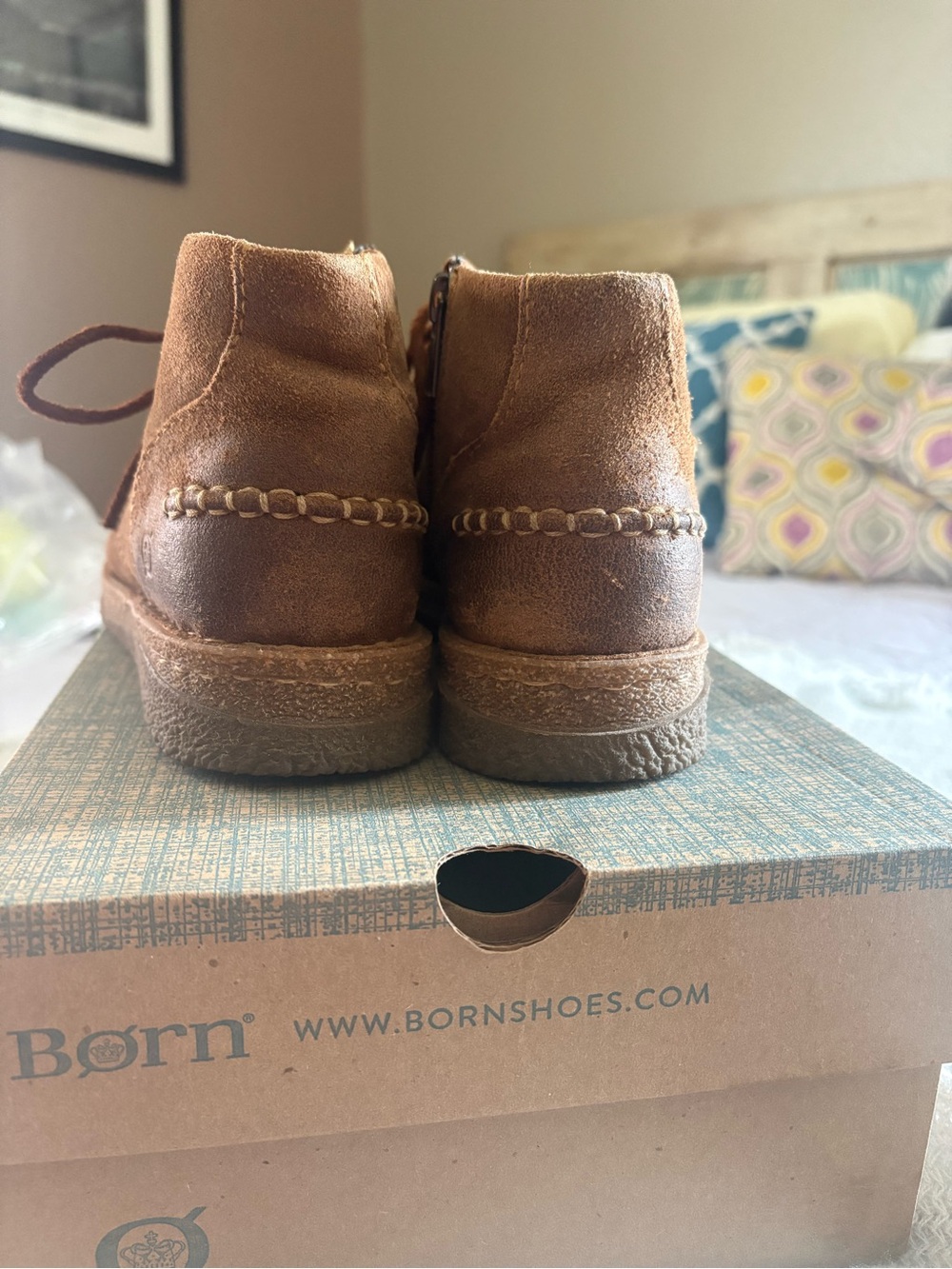 Born Women’s Brown Suede Booties - Picture 4 of 8